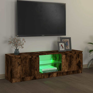 Έπιπλο Τηλεόρασης με LED Καπνιστή Δρυς 120x30x36 εκ. - Pakobazaar
