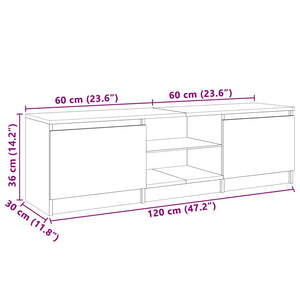 Έπιπλο Τηλεόρασης με LED Γκρι Sonoma 120x30x36 εκ. - Pakobazaar