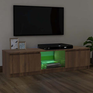 Έπιπλο Τηλεόρασης με LED Καφέ Δρυς 120x30x36 εκ.