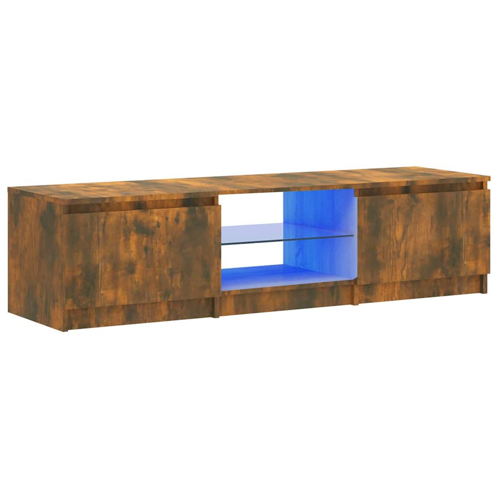 Έπιπλο Τηλεόρασης με LED Καπνιστή Δρυς 140x40x35,5 εκ.