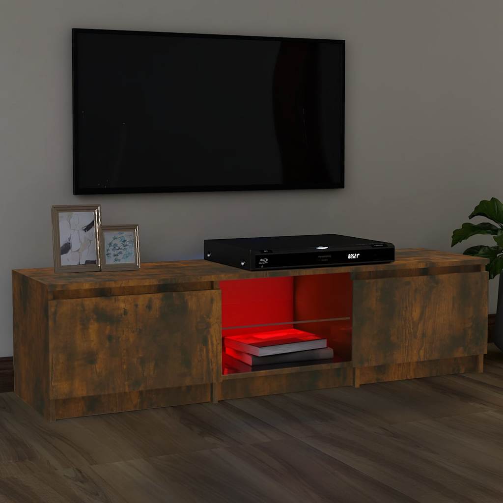 Έπιπλο Τηλεόρασης με LED Καπνιστή Δρυς 140x40x35,5 εκ.