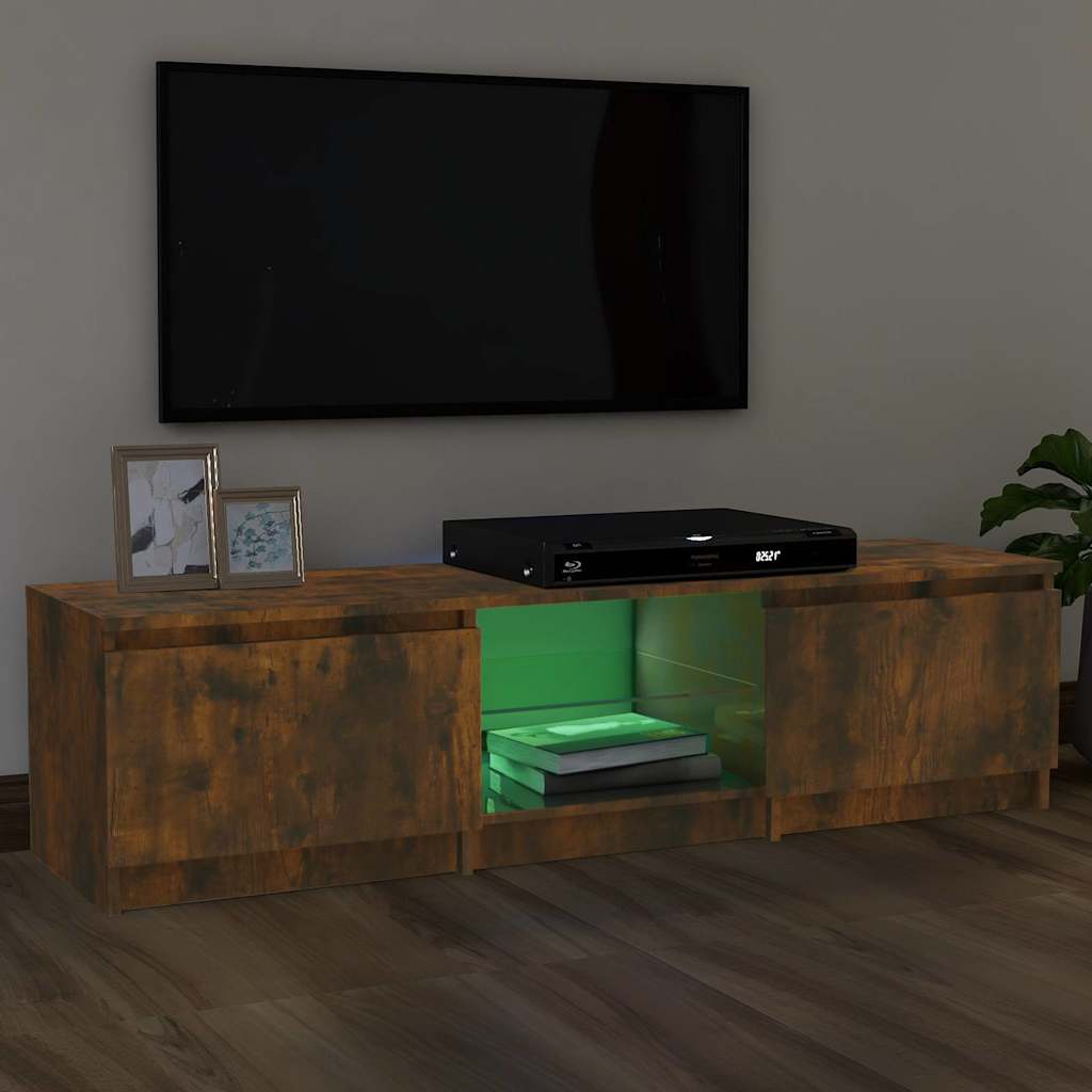 Έπιπλο Τηλεόρασης με LED Καπνιστή Δρυς 140x40x35,5 εκ.