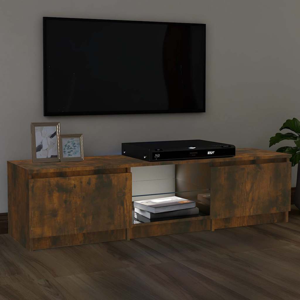 Έπιπλο Τηλεόρασης με LED Καπνιστή Δρυς 140x40x35,5 εκ.