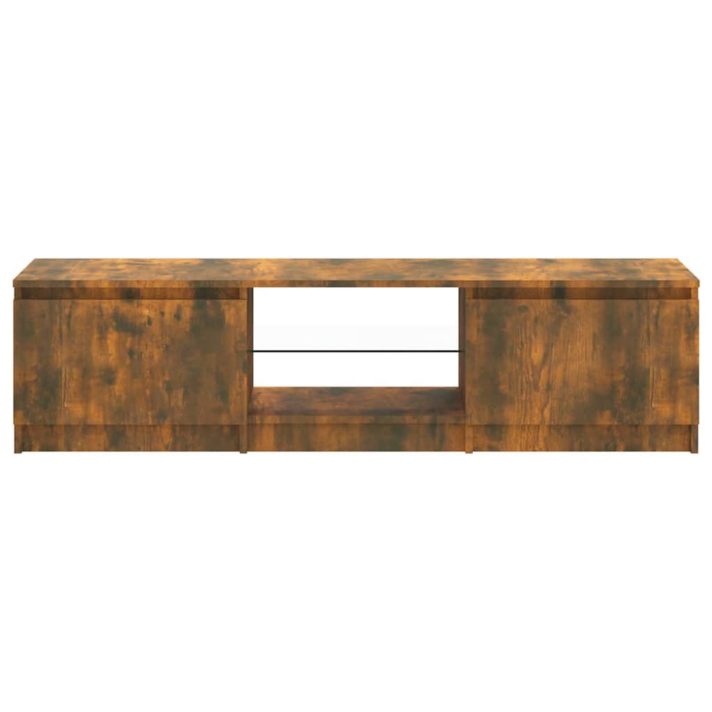 Έπιπλο Τηλεόρασης με LED Καπνιστή Δρυς 140x40x35,5 εκ.