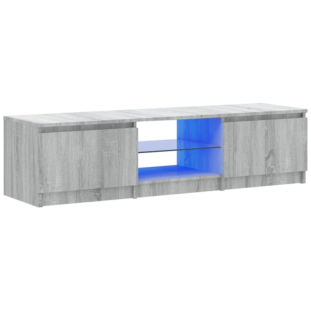 Έπιπλο Τηλεόρασης με LED Γκρι Sonoma 140 x 40 x 35,5 εκ.