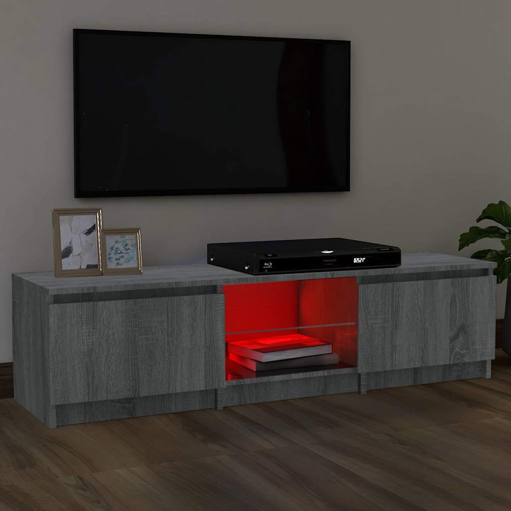 Έπιπλο Τηλεόρασης με LED Γκρι Sonoma 140 x 40 x 35,5 εκ.