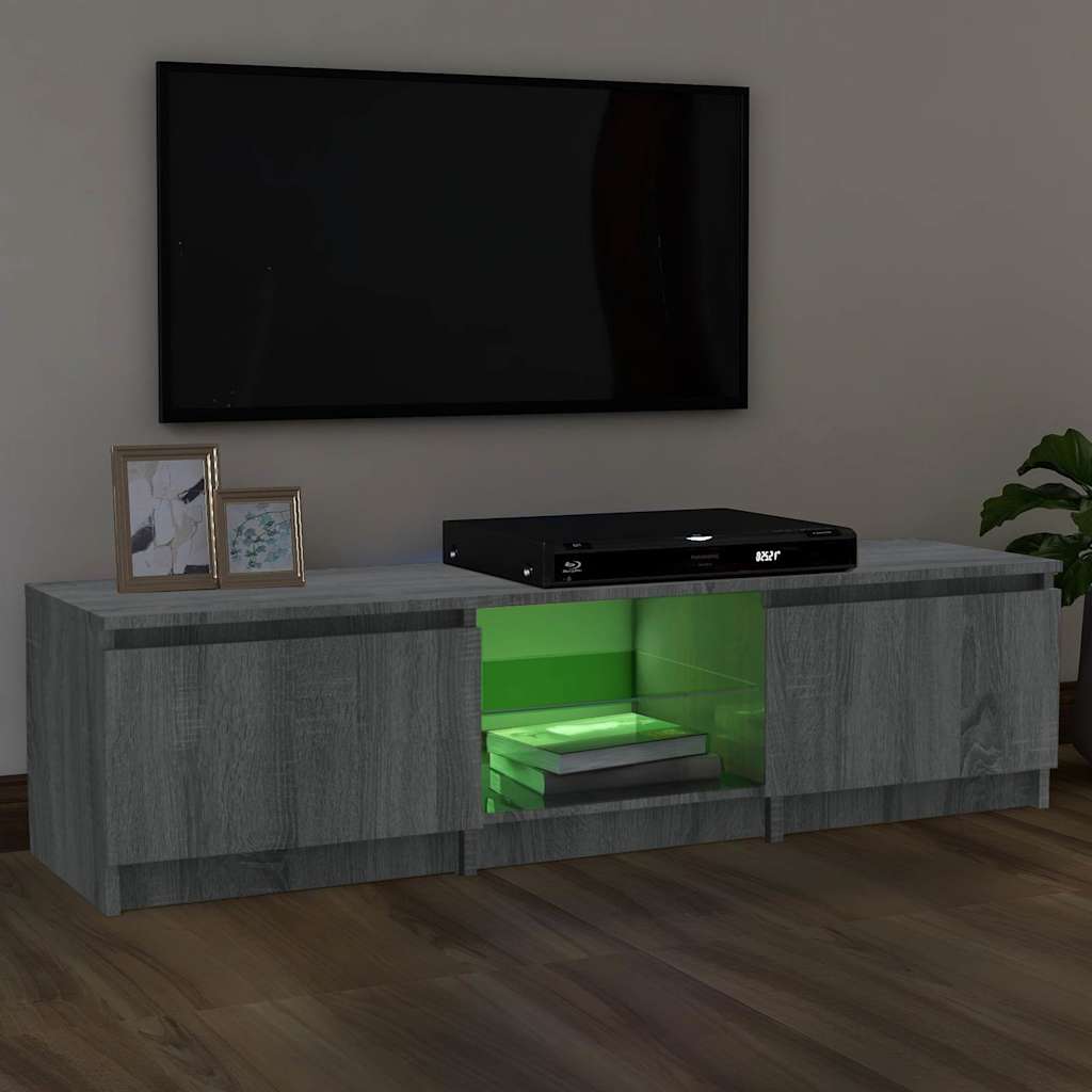 Έπιπλο Τηλεόρασης με LED Γκρι Sonoma 140 x 40 x 35,5 εκ.
