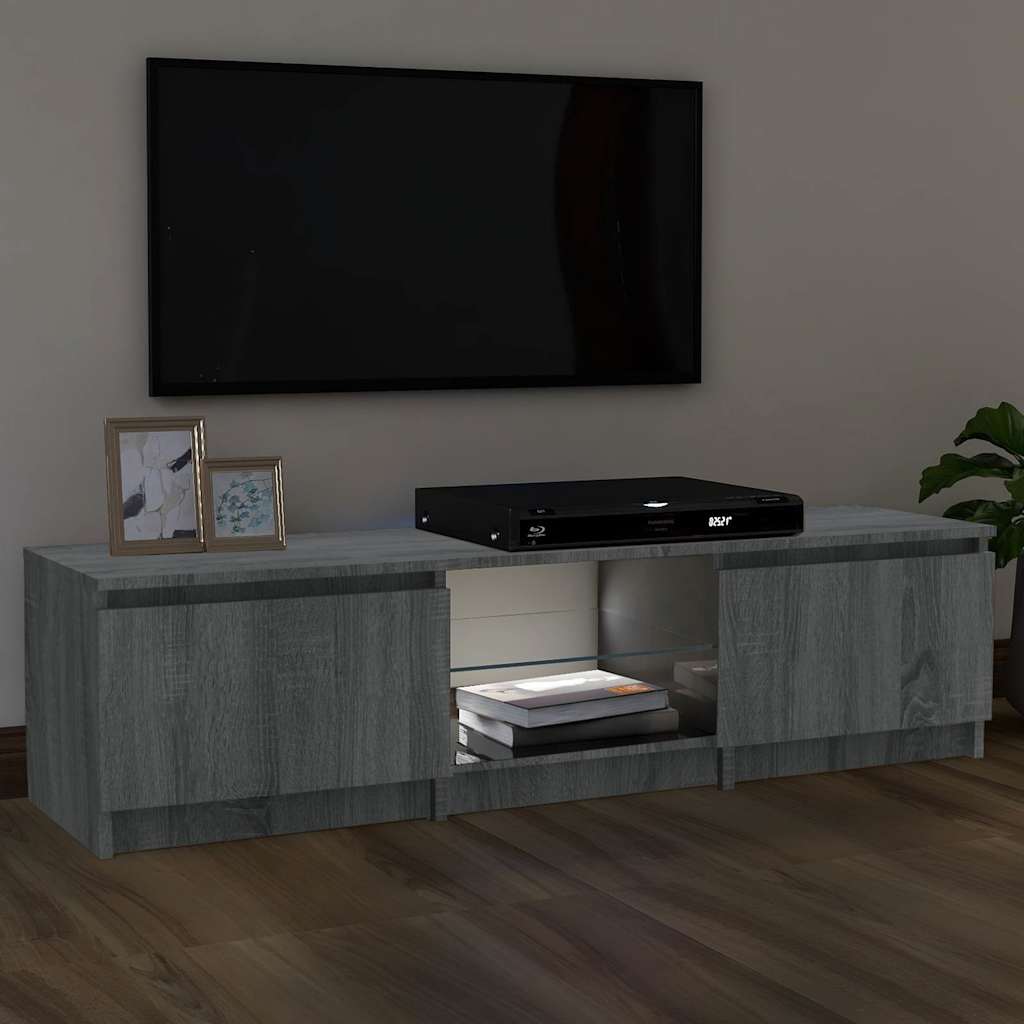 Έπιπλο Τηλεόρασης με LED Γκρι Sonoma 140 x 40 x 35,5 εκ.