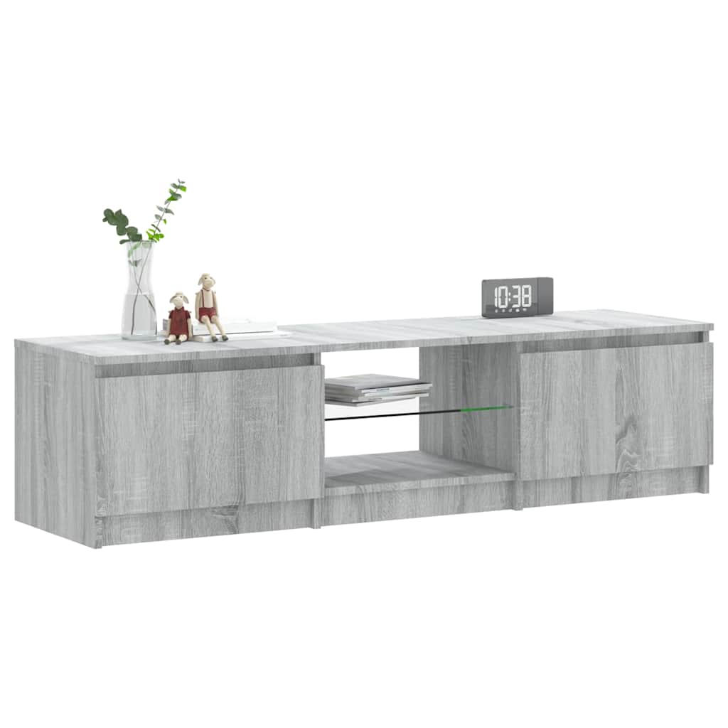 Έπιπλο Τηλεόρασης με LED Γκρι Sonoma 140 x 40 x 35,5 εκ.