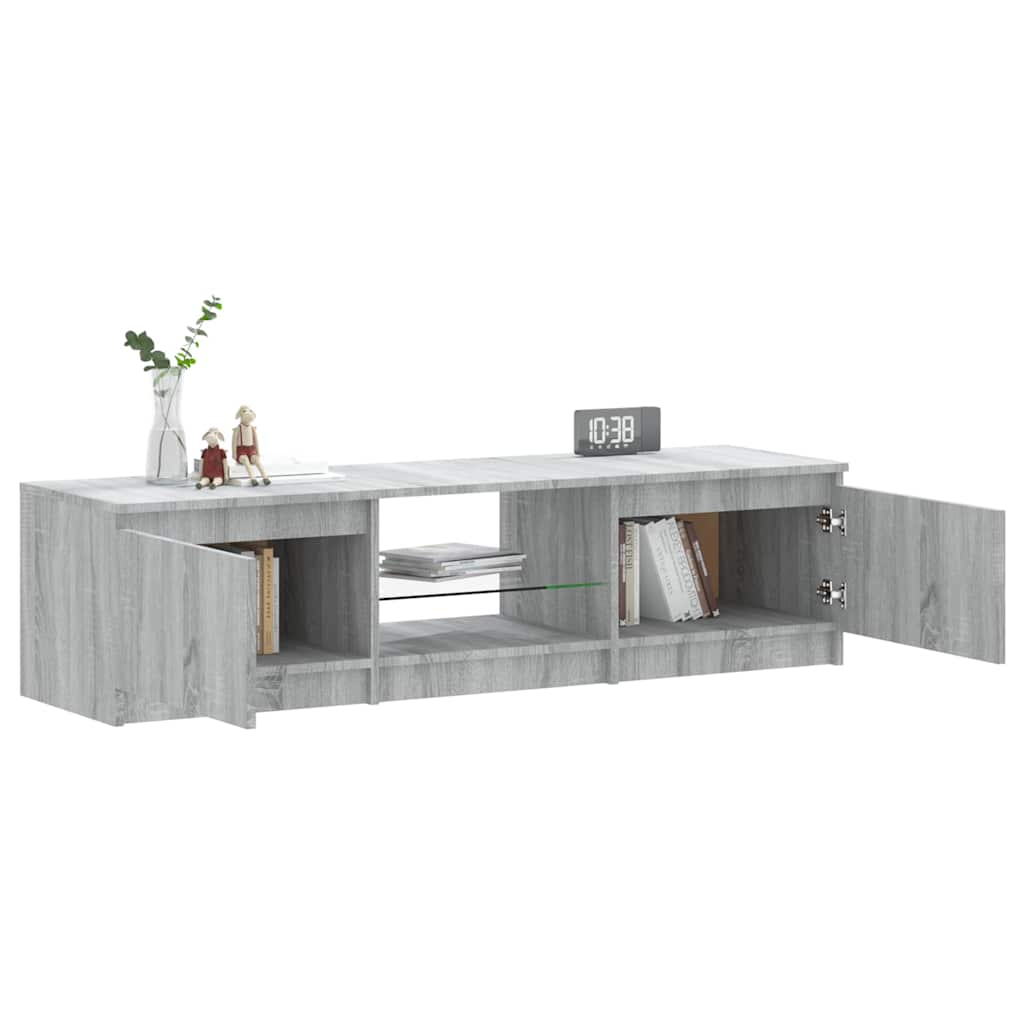 Έπιπλο Τηλεόρασης με LED Γκρι Sonoma 140 x 40 x 35,5 εκ.