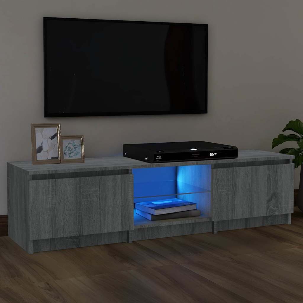 Έπιπλο Τηλεόρασης με LED Γκρι Sonoma 140 x 40 x 35,5 εκ.