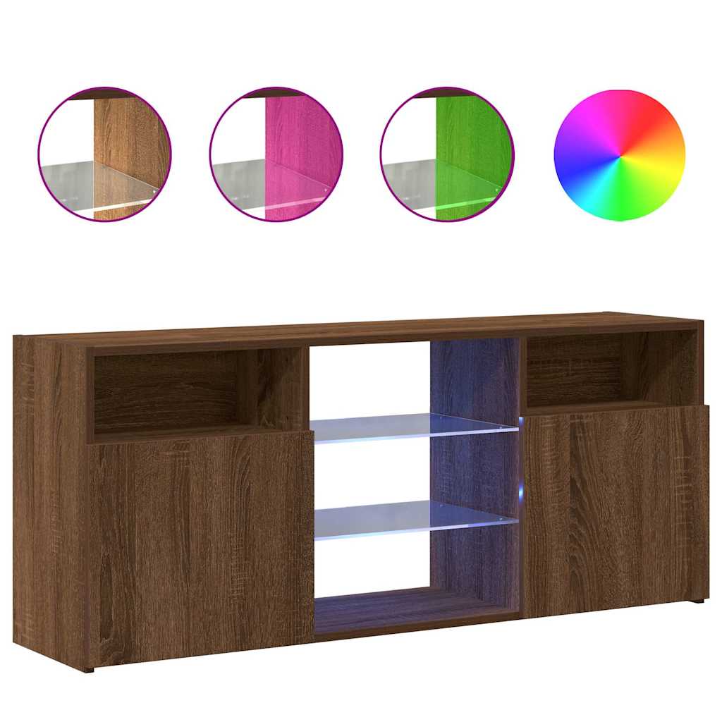 Έπιπλο Τηλεόρασης με LED Καφέ Δρυς 120 x 30 x 50 εκ. - Pakobazaar