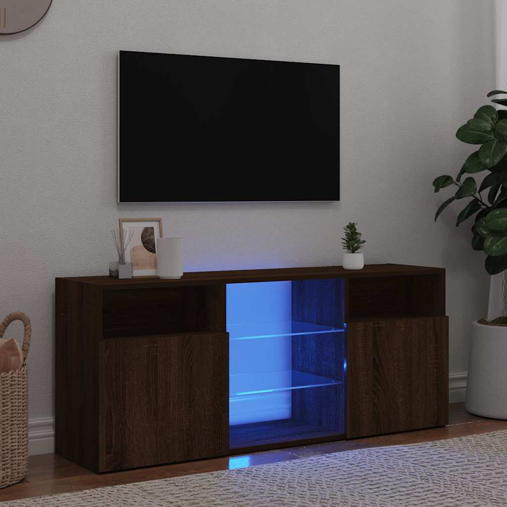 Έπιπλο Τηλεόρασης με LED Καφέ Δρυς 120 x 30 x 50 εκ. - Pakobazaar
