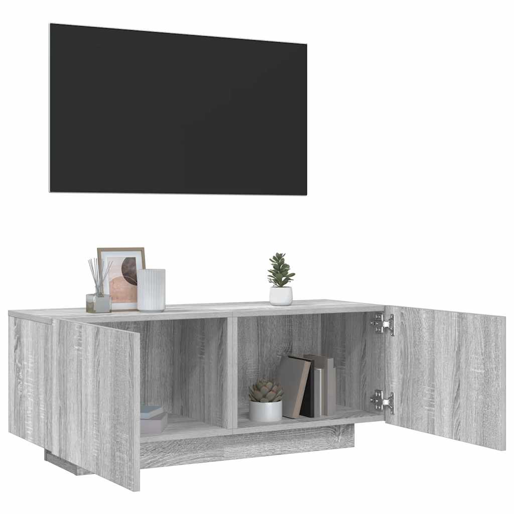 Έπιπλο Τηλεόρασης Γκρι Sonoma 100x35x40 εκ. από Επεξεργ. Ξύλο