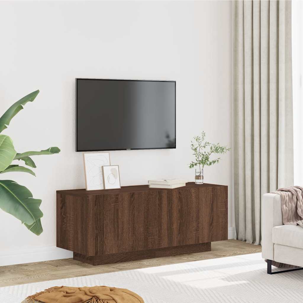 Έπιπλο Τηλεόρασης Καφέ Δρυς 100x35x40 εκ. Επεξεργασμένο Ξύλο