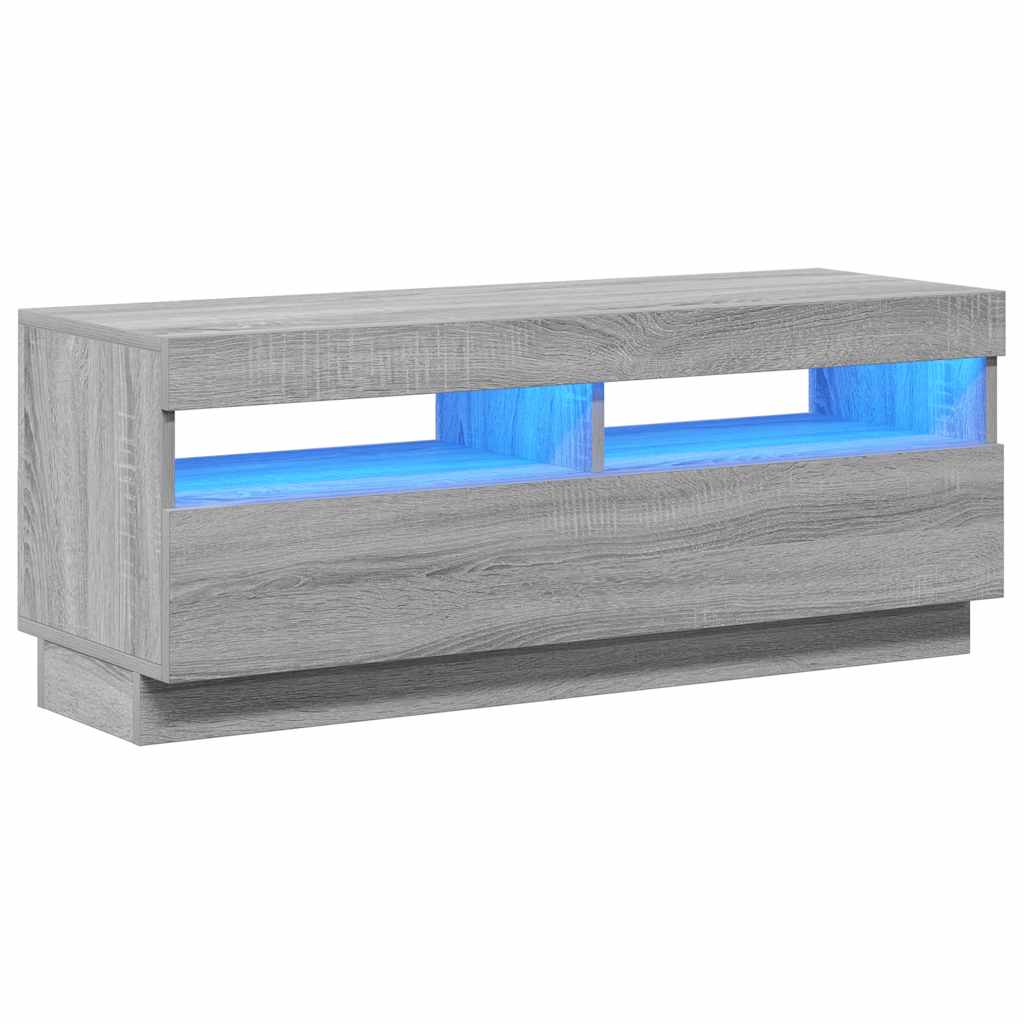 Έπιπλο Τηλεόρασης με LED Γκρι Sonoma 100x35x40 εκ.