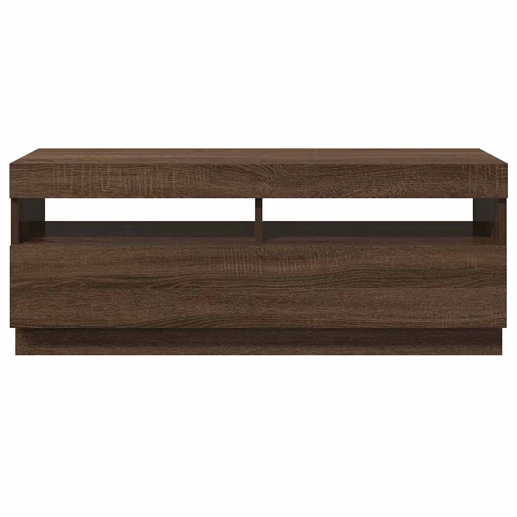 Έπιπλο Τηλεόρασης με LED Καφέ Δρυς 100x35x40 εκ. - Pakobazaar