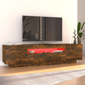 Έπιπλο Τηλεόρασης με LED Καπνιστή Δρυς 160x35x40 εκ. - Pakobazaar