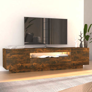Έπιπλο Τηλεόρασης με LED Καπνιστή Δρυς 160x35x40 εκ. - Pakobazaar