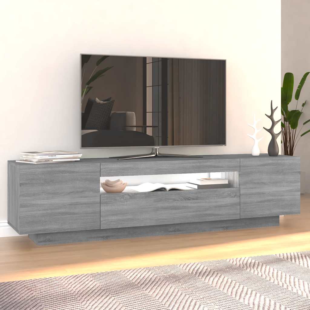 Έπιπλο Τηλεόρασης με LED Γκρι Sonoma 160x35x40εκ. - Pakobazaar