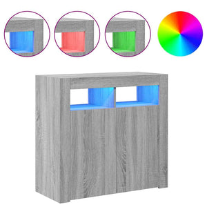 Μπουφές με LED Γκρι Sonoma 80x35x75 εκ. - Pakobazaar