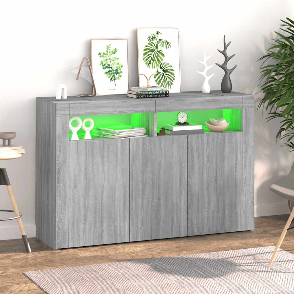 Μπουφές με LED Γκρι Sonoma 115,5 x 30 x 75 εκ.