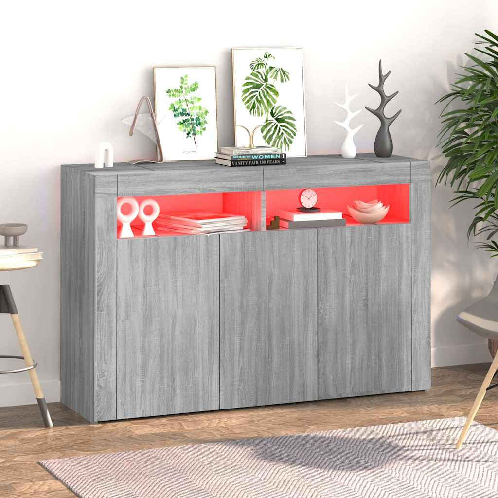 Μπουφές με LED Γκρι Sonoma 115,5 x 30 x 75 εκ.