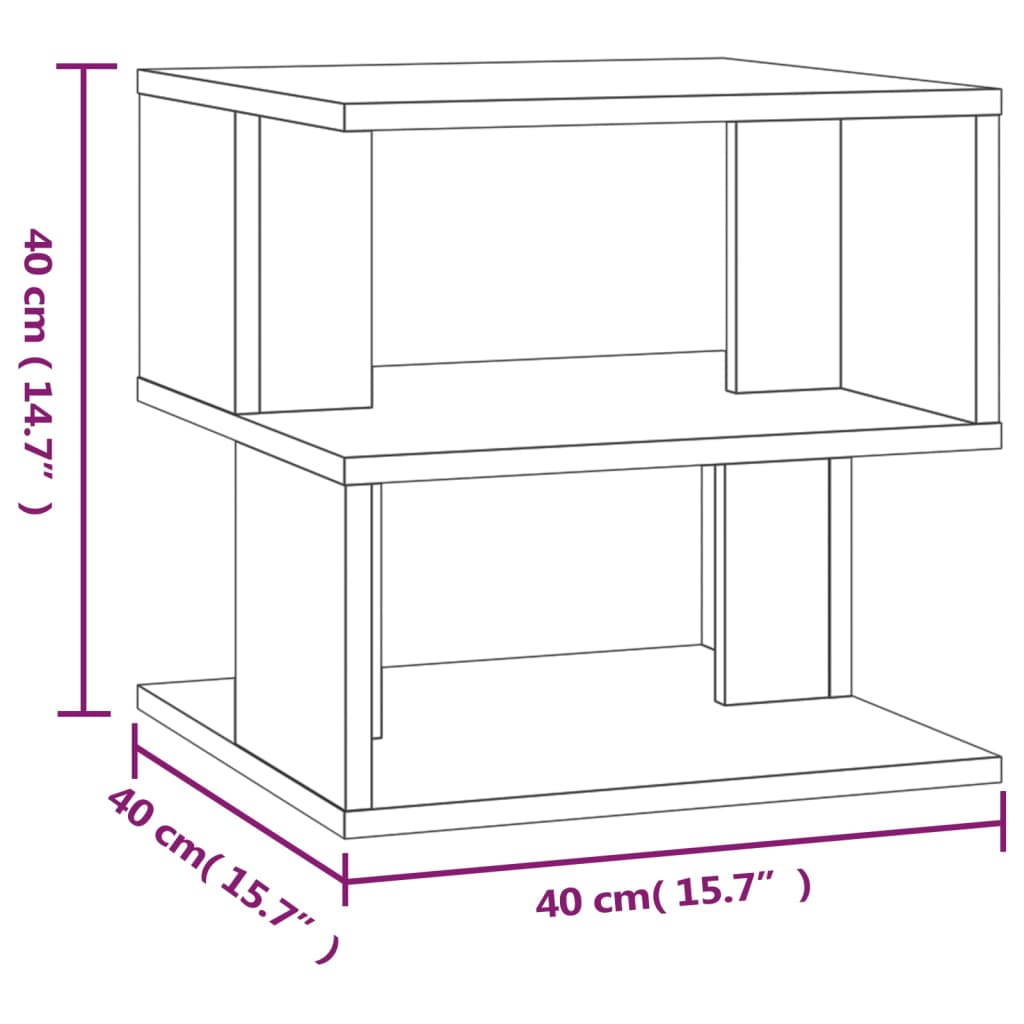 Βοηθητικό Τραπέζι Καφέ Δρυς 40x40x40 εκ. Επεξεργασμένο Ξύλο - Pakobazaar