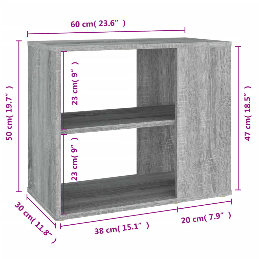 Βοηθητικό Έπιπλο6 Γκρι Sonoma 80x30x50 εκ. από Επεξεργ. Ξύλο