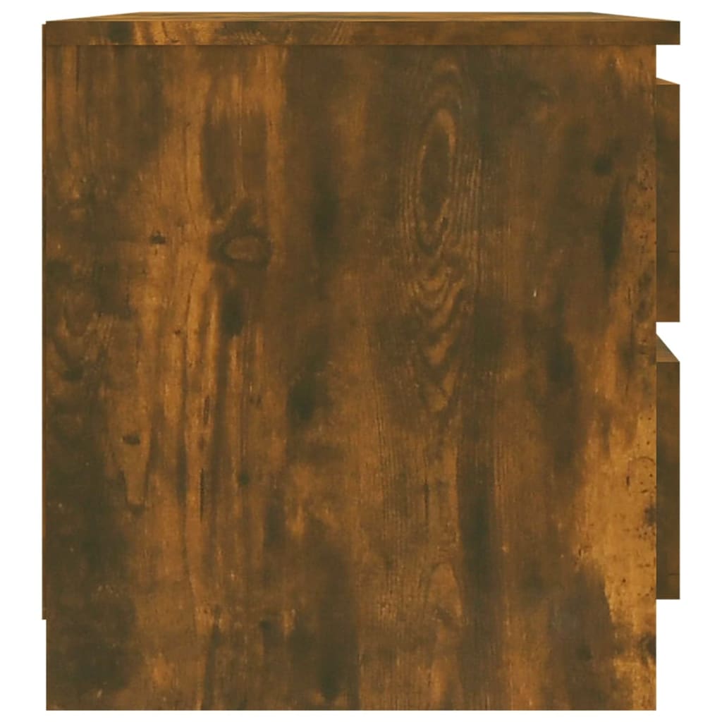 Κομοδίνα 2 τεμ. Καπνιστή Δρυς 50x39x43,5 εκ. από Επεξεργ. Ξύλο