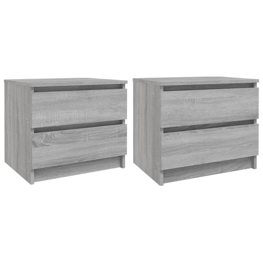 Κομοδίνα 2 Τεμ. Γκρι Sonoma 50x39x43,5 εκ. Επεξεργασμένο Ξύλο
