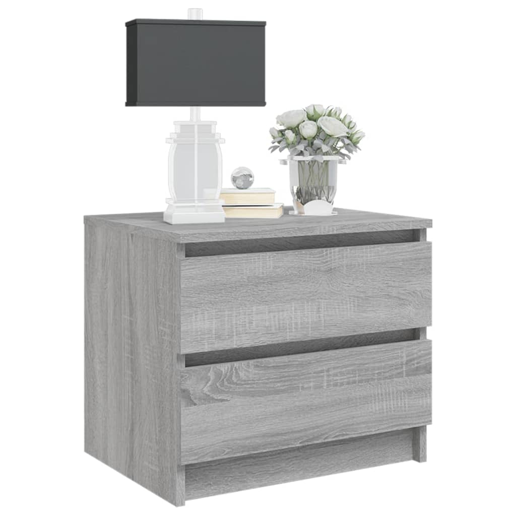 Κομοδίνα 2 Τεμ. Γκρι Sonoma 50x39x43,5 εκ. Επεξεργασμένο Ξύλο