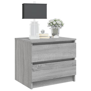 Κομοδίνα 2 Τεμ. Γκρι Sonoma 50x39x43,5 εκ. Επεξεργασμένο Ξύλο