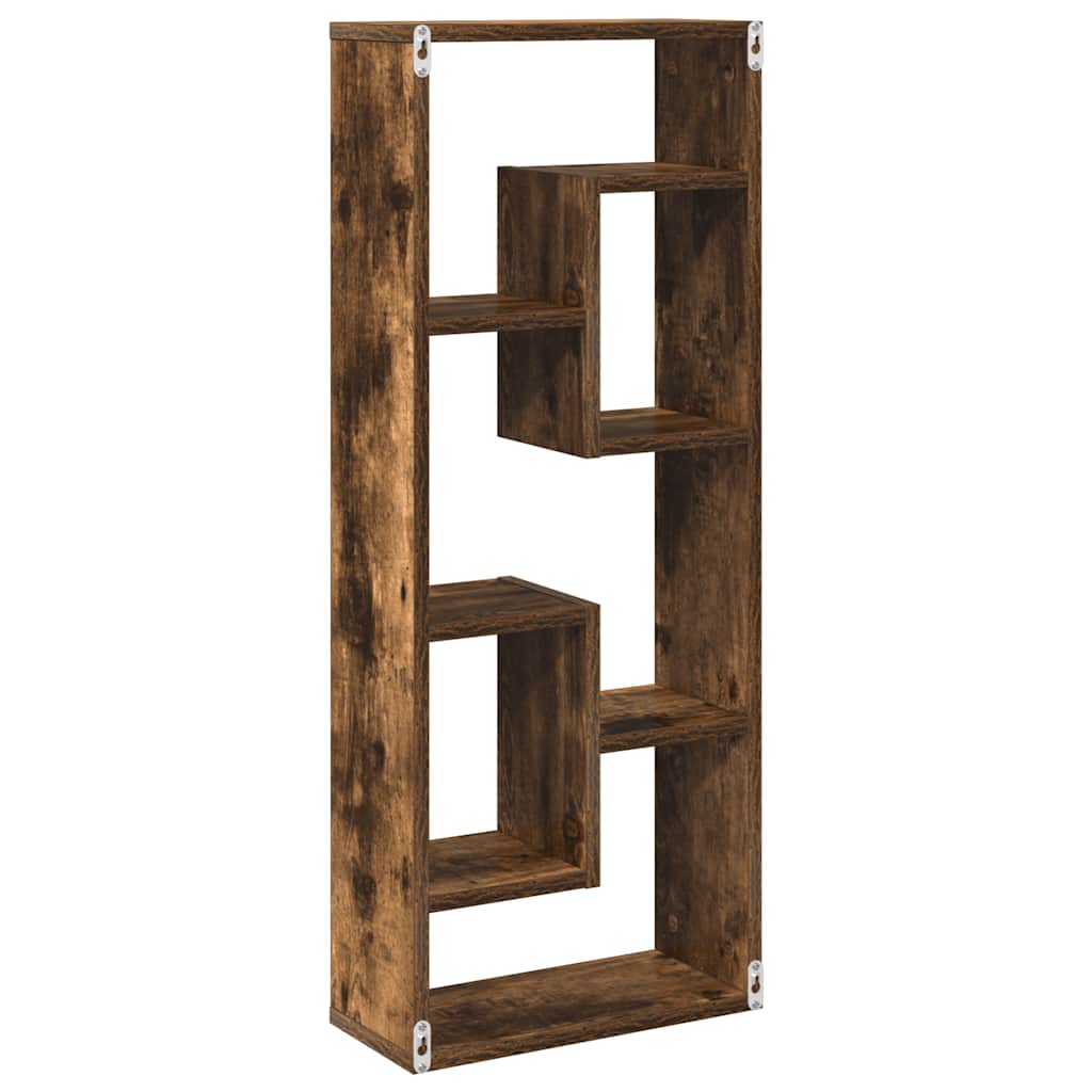 Ραφιέρα Τοίχου Καπνιστή Δρυς 36x16x90 εκ. Επεξεργασμένο Ξύλο