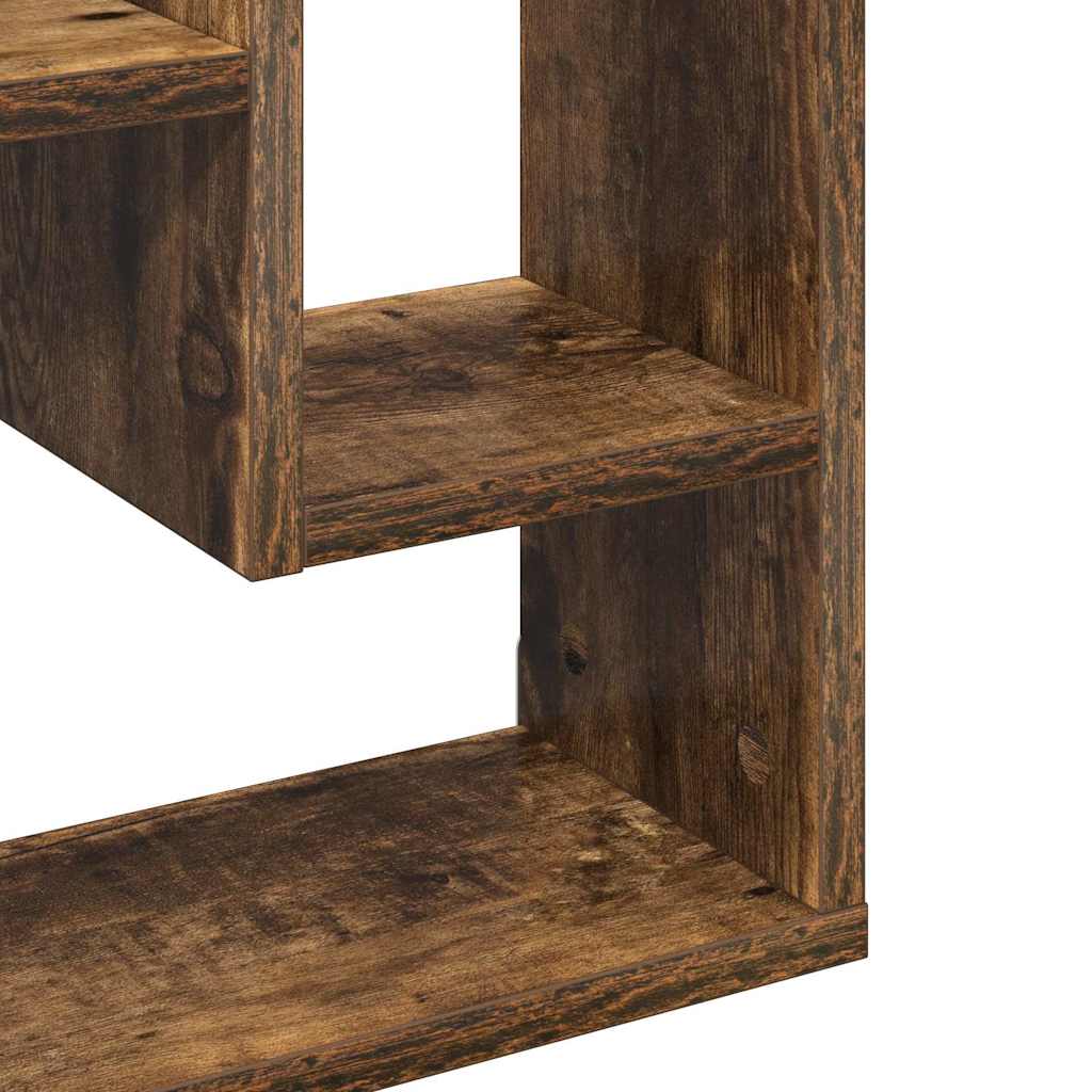 Ραφιέρα Τοίχου Καπνιστή Δρυς 36x16x90 εκ. Επεξεργασμένο Ξύλο