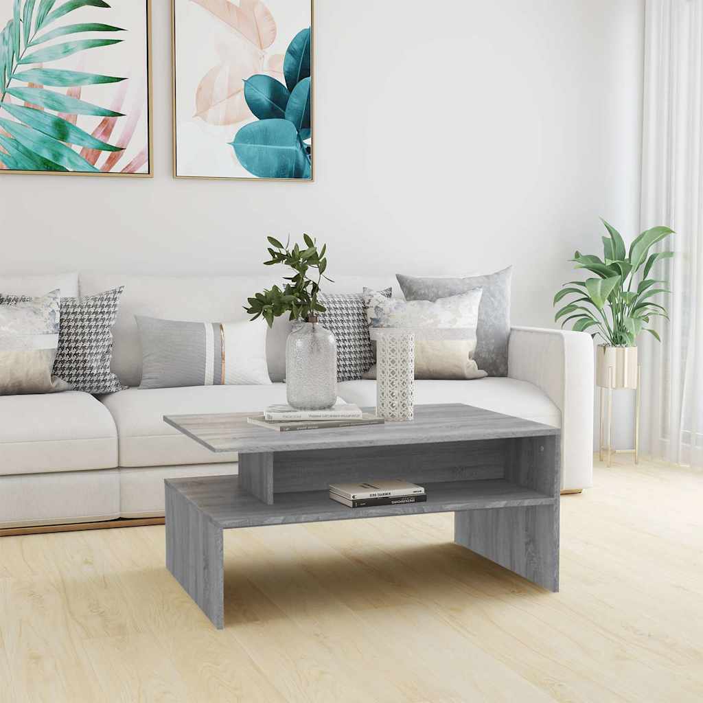 Τραπεζάκι Σαλονιού Γκρι Sonoma 90x60x42,5 εκ.Επεξεργασμένο Ξύλο