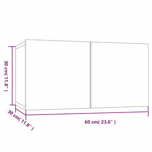 Σετ επίπλου τηλεόρασης 2 pcs Καφέ Επεξεργασμένο Ξύλο