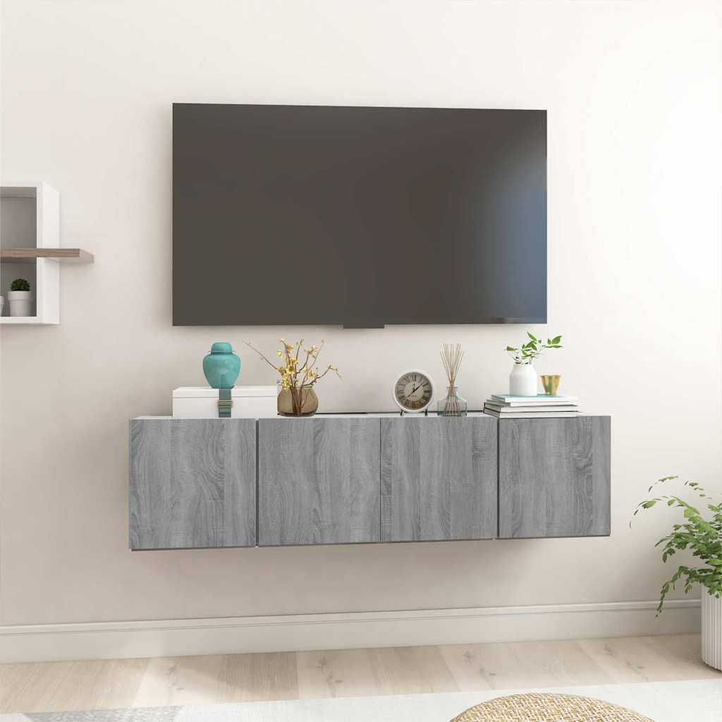 | Σετ επίπλου τηλεόρασης | Επιτοίχιο 2 pcs Γκρι 60 x 30 x 30 cm