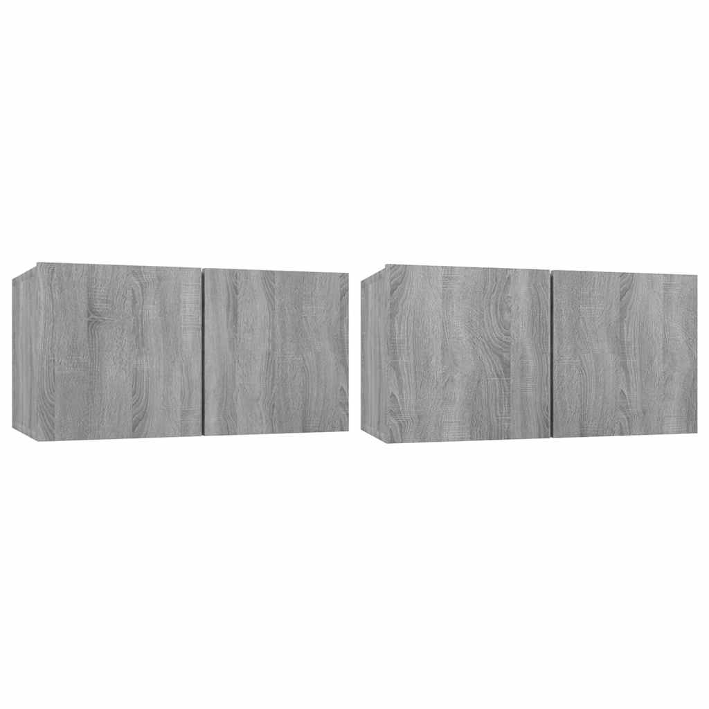 | Σετ επίπλου τηλεόρασης | Επιτοίχιο 2 pcs Γκρι 60 x 30 x 30 cm