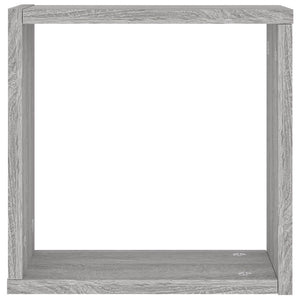 Ράφια Τοίχου Κύβοι 2 τεμ. Γκρι Sonoma 30x15x30 εκ. - Pakobazaar
