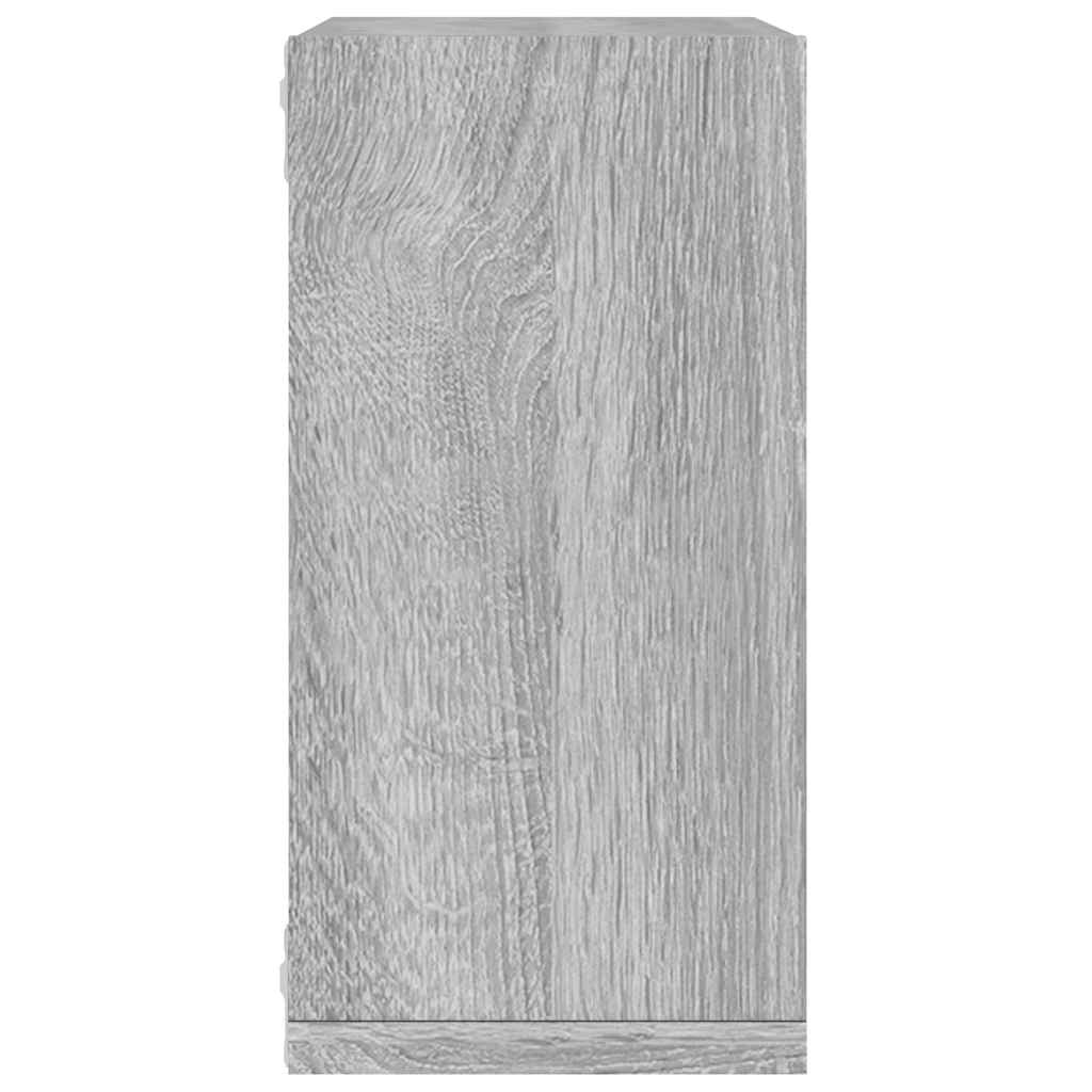 Ράφια Τοίχου Κύβοι 2 τεμ. Γκρι Sonoma 30x15x30 εκ. - Pakobazaar