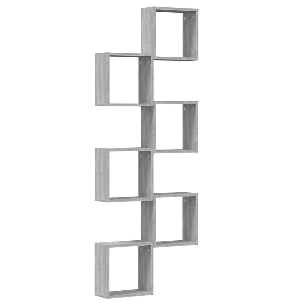 Ράφια Τοίχου Κύβοι 6 τεμ. Γκρι Sonoma 30x15x30 εκ. - Pakobazaar