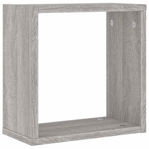 Ράφια Τοίχου Κύβοι 6 τεμ. Γκρι Sonoma 30x15x30 εκ. - Pakobazaar