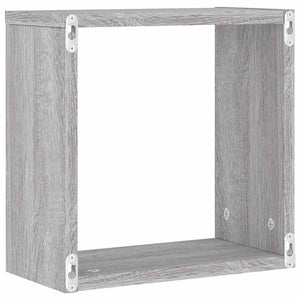 Ράφια Τοίχου Κύβοι 6 τεμ. Γκρι Sonoma 30x15x30 εκ. - Pakobazaar