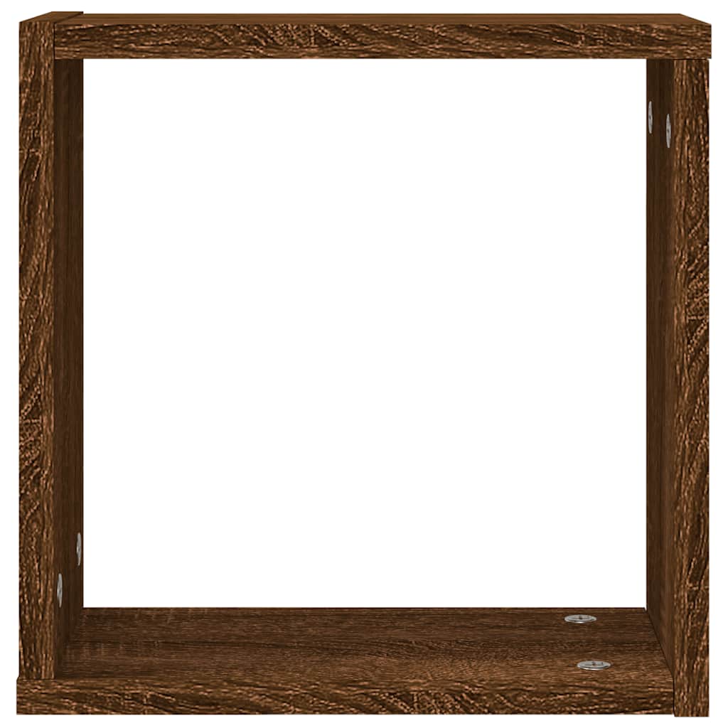 Ράφια Τοίχου Κύβοι 4 τεμ. Καφέ Δρυς 30x15x30 εκ. - Pakobazaar