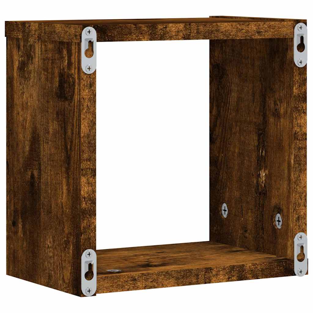 Ράφια Τοίχου με ράφι 2 pcs Καπνιστό Δρύς 26 x 15 x 26 cm
