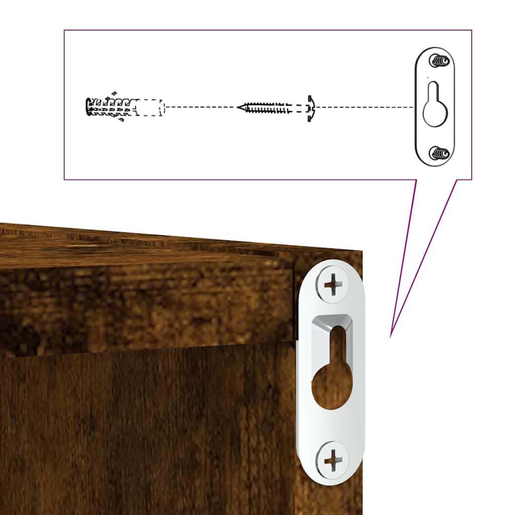 Ράφια Τοίχου με ράφι 4 pcs Καπνιστό Δρύς 26 x 15 x 26 cm