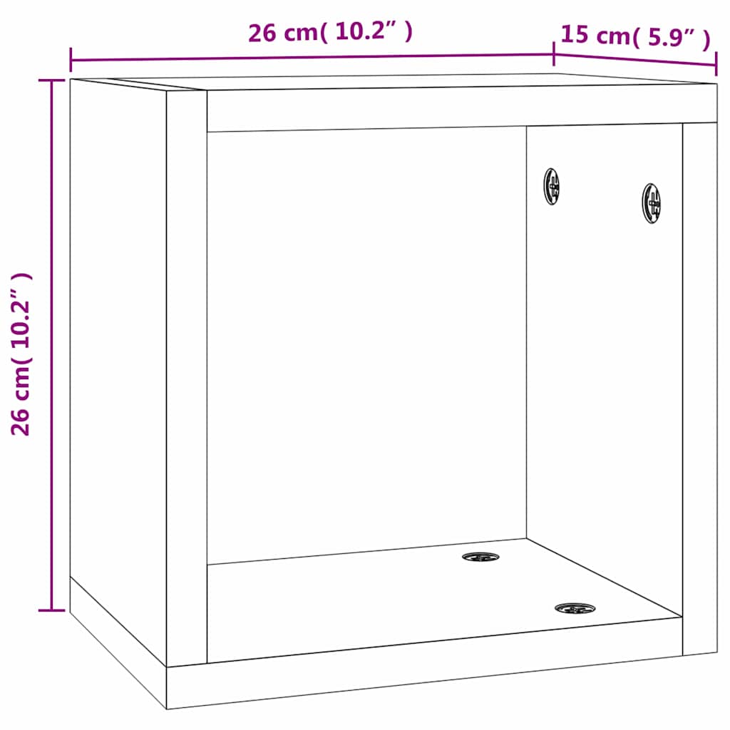 Ράφια Τοίχου με ράφι 4 pcs Καπνιστό Δρύς 26 x 15 x 26 cm