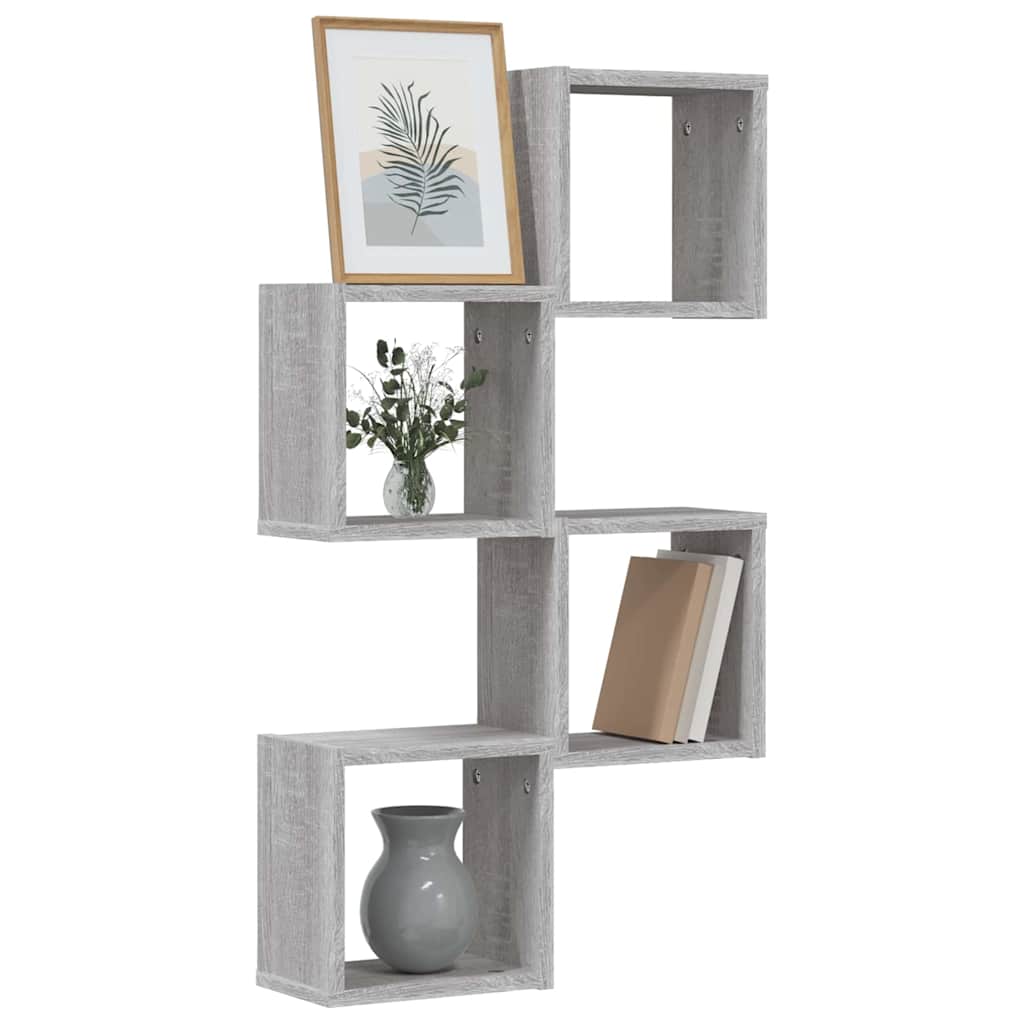 Ράφια Τοίχου με ράφι 4 pcs Γκρίζο Σονομα 26 x 15 x 26 cm
