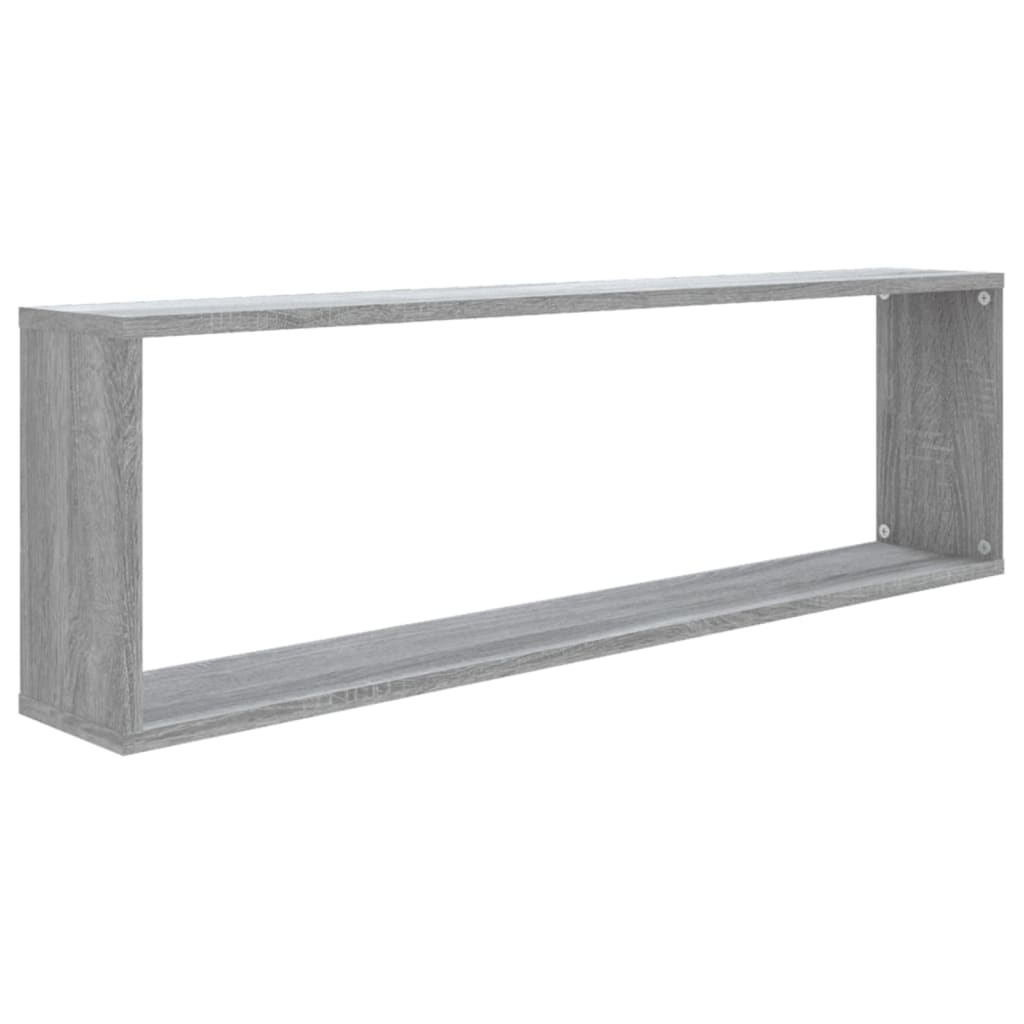 Ραφιέρες Τοίχου Κύβος 2 τεμ Γκρι Sonoma 100x15x30εκ. Επεξ. Ξύλο - Pakobazaar